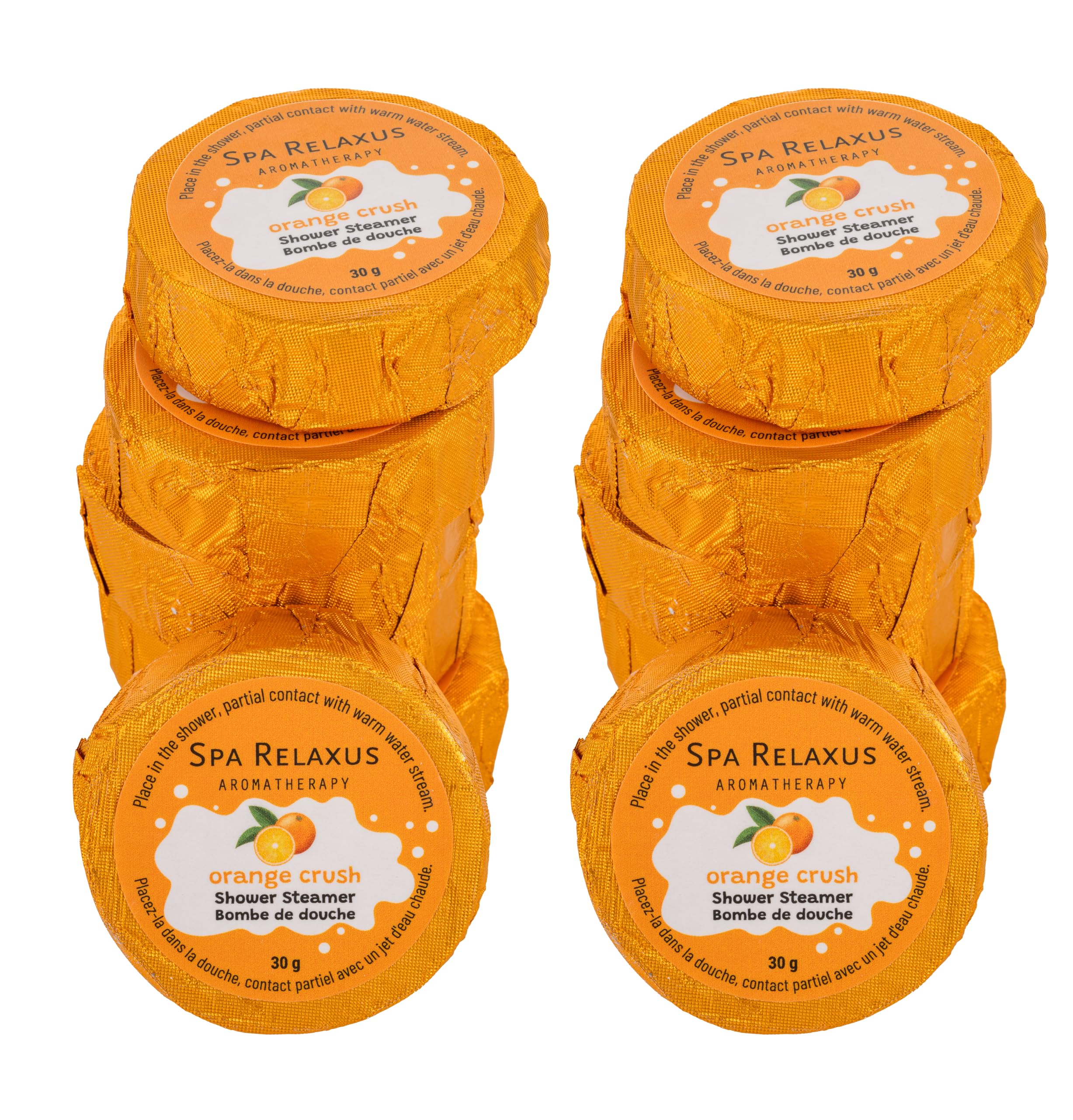 Relaxus Shower Steamers Aromatherapy with Pure Essential Oils. Stress Relief and Luxury Self-Care for Teens and Adults (Orange Crush)